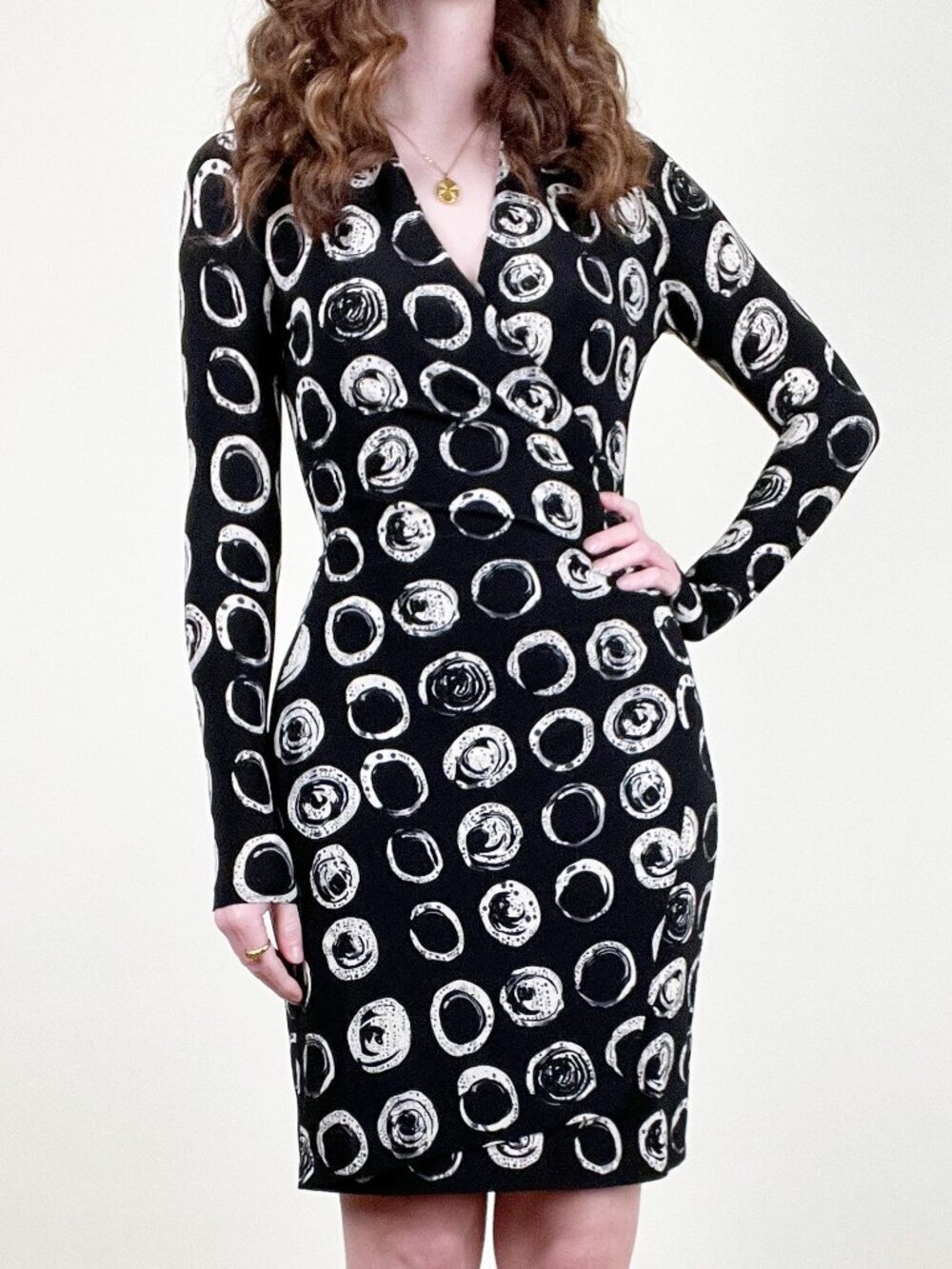 Rare Norma Kamali Kulture Bottle Bottoms Print Minimalist Work Office Midi Dress